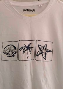 White T-Shirt with Nautical Print