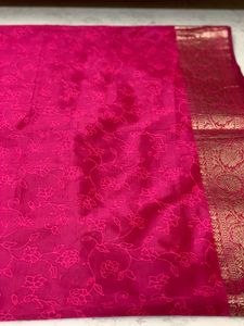 Beautiful Pink Chanderi Silk Saree