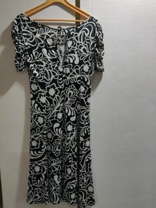 Black  And White  Printed Dress