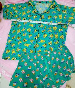 Cute Minion Print Pajama Set