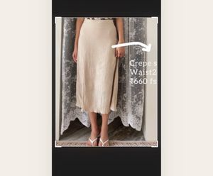 crepe beige skirt