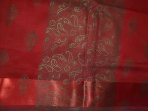 Vibrant Red Silk Saree  without blouse