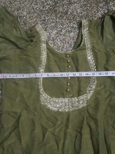 Green Kurta Set with Embellishments