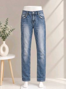 Classic Blue Wash Straight Leg Jeans