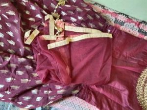 Maroon embroidery gown Set