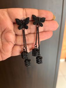 Black Butterfly Earrings (Pack of 2)