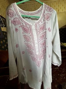 Embroidered White Kurta