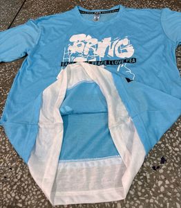 2 Boys New Blue/ black Graphic Print T-Shirt