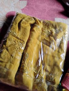Embroidered Yellow Saree BRAND NEW