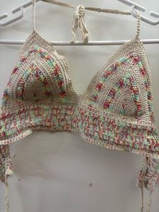 Crochet Halter Bikini Top
