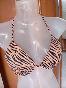 Tiger Print Bikini Top