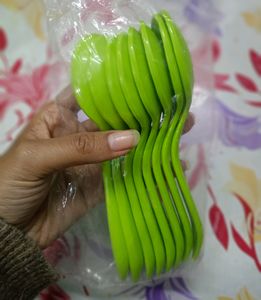 8 Plastic Unbreakable Daily Used Spoon...🥄🥄🥣