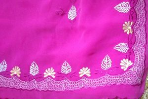 Elegant Pink Embroidered Saree