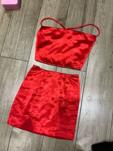 Satin Red Co-ord Set