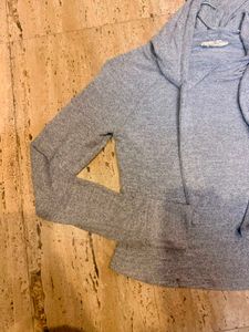 Women's Grey Hoodie Top