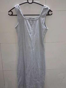 Zara Striped Sleeveless Midi Dress