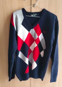 Retro Argyle Knit Sweater