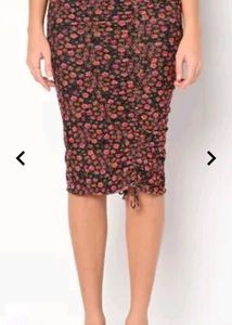 Floral Ruched Mini Skirt