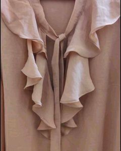Atmosphere Peach nude ruffle shirt