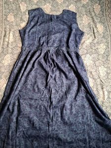 Denim Print Sleeveless Dress