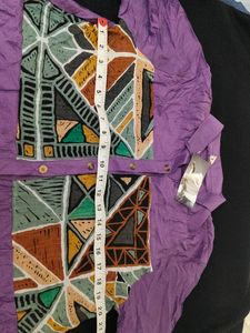 Purple Geometric Pocket Shirt