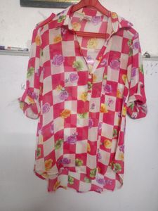 Kind Of New 🩷 Pink Colour Based Transparent Top