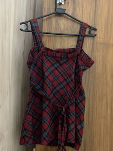 Red Plaid Spaghetti Strap Top