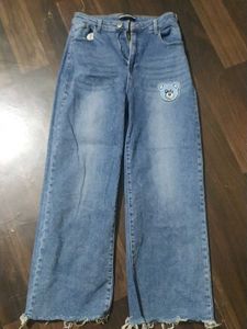 Cute Bear Wide Leg Jeans