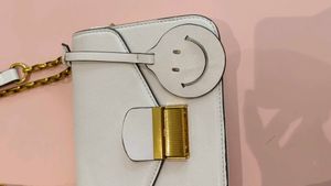 Cream &amp; Gold Chain Crossbody Bag