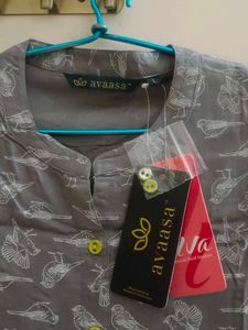 Never worn Stylish Grey Printed Kurta