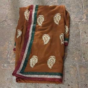 Brown Shimmery Saree