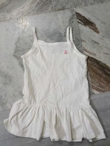 White Camisole Dress with Ruffles