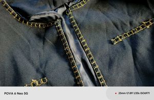 Chic Black Cropped Jacket with Gold Chain Trim
