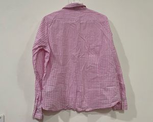 Pink Gingham Button-Up Shirt