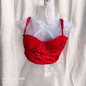 Red Bustier Crop Top
