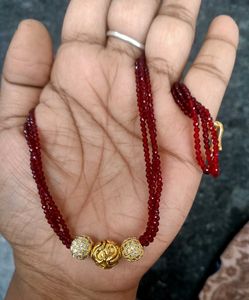 Elegant Red Beaded Necklace