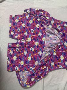 Fun Patterned Girls' Play Romper