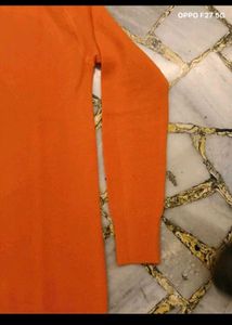 32.Orange Long Sleeve Sweater