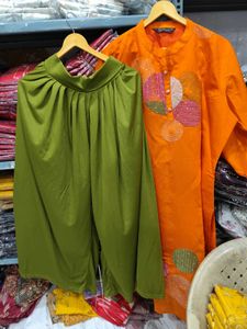 kurti with plazzo bottom