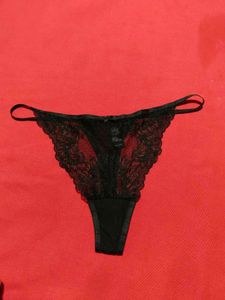 George Black Lace Thong Brief
