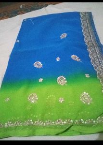 Blue and Green Ombre Dupatta