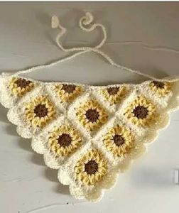 Handmade Crochet Sunflower Dupatta