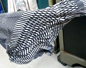 combo of Yellow blue and black white strip