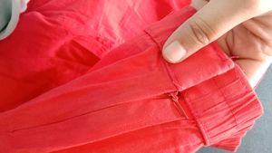 Vibrant Coral Cotton Pants