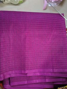 Purple Checked Saree