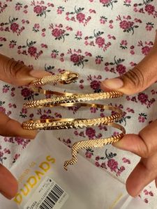 Unique Gold Snake Cuff Bracelet