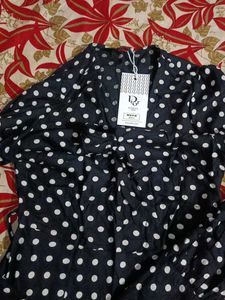 Chic Navy &amp; White Polka Dot Dress