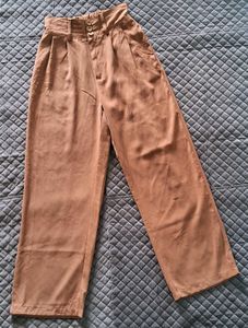 Beige Wide Leg Pants