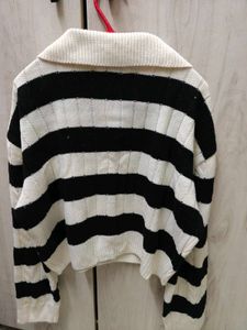 Striped Knit Pullover Sweater