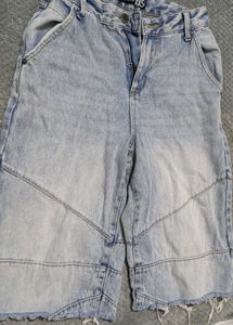 Light Wash Distressed Denim jorts
